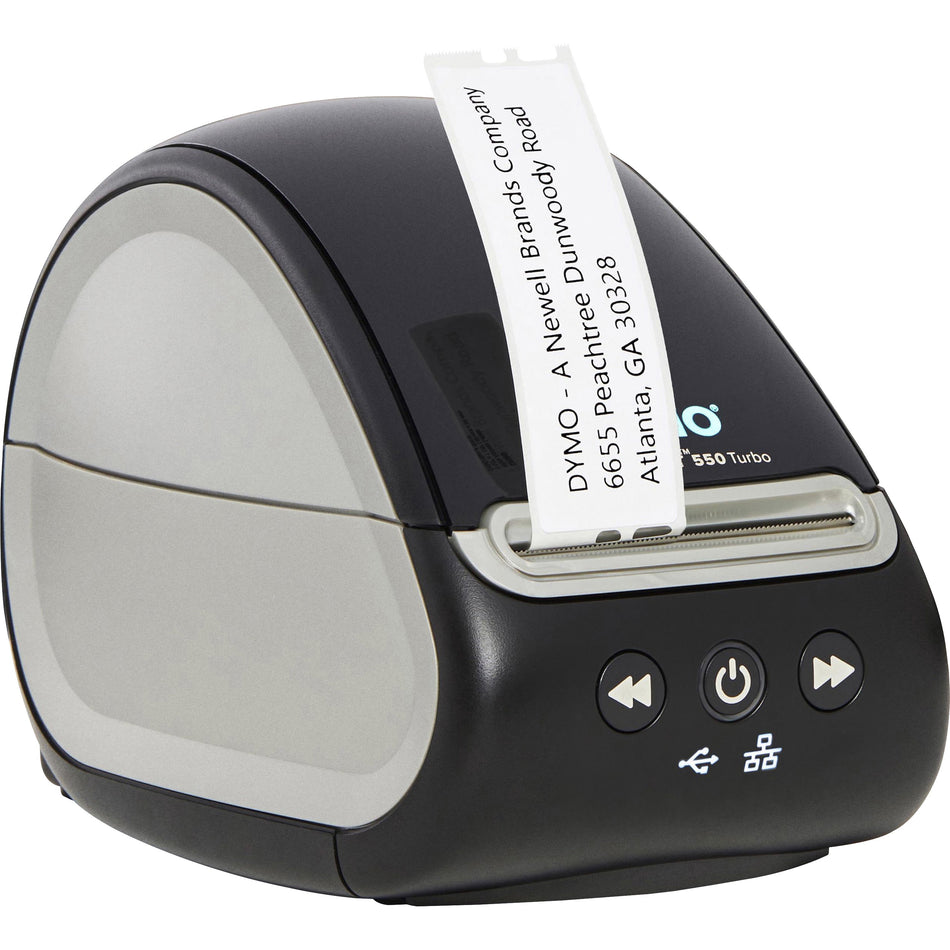 Dymo LabelWriter 550 Direct Thermal Printer - Monochrome - Label Print - Ethernet - USB - USB Host - Black - 2.20" Print Width - 1.5 lps Mono - 300 dpi - 2" Width - For PC, Mac