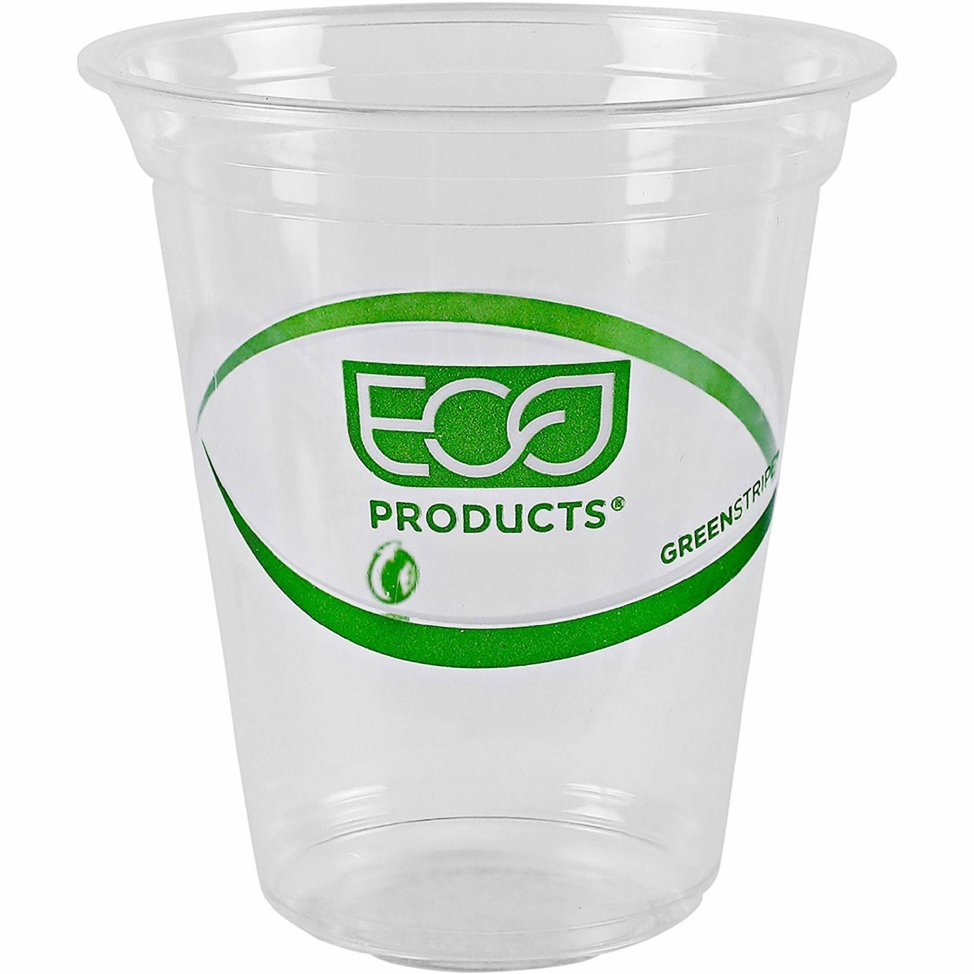 Eco-Products 16 oz GreenStripe Cold Cups - 16 fl oz - Clear, Green - Polylactic Acid (PLA) - Cold Drink - 50 / Pack