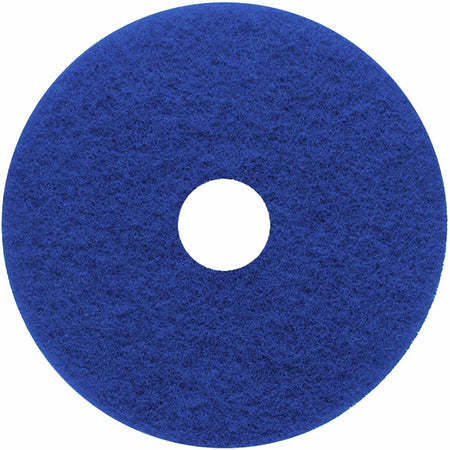 Genuine Joe Floor Cleaner Pad - Round - 17" Diameter - Cleaning, Scrubbing - 350 rpm to 800 rpm Speed Supported - Resilient, Flexible - Blue - 5 / Carton