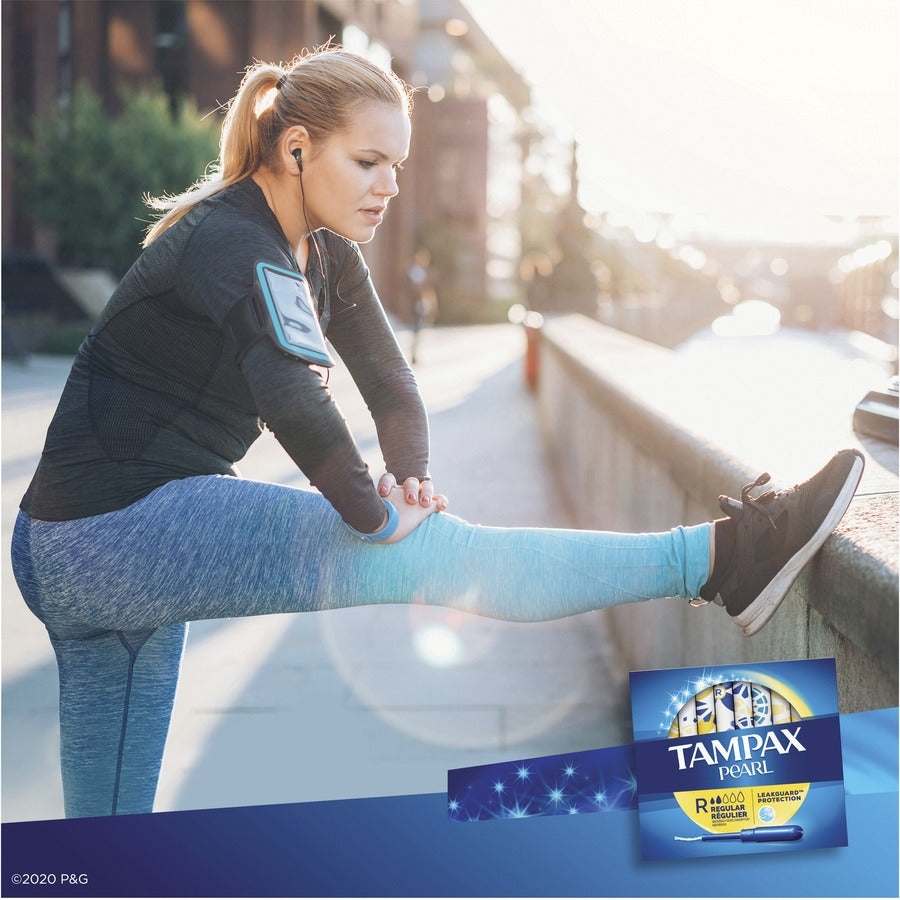 Tampax Pearl Regular Tampons - Regular - Plastic Applicator - Anti-leak, Comfortable, Unscented - 36/Box - 12 / Carton
