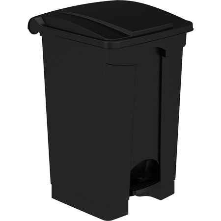 Safco Plastic Step-on Waste Receptacle - 12 gal Capacity - Foot Pedal, Lightweight - 23.8" Height x 15.8" Width x 16" Depth - Plastic - Black - 1 / Carton