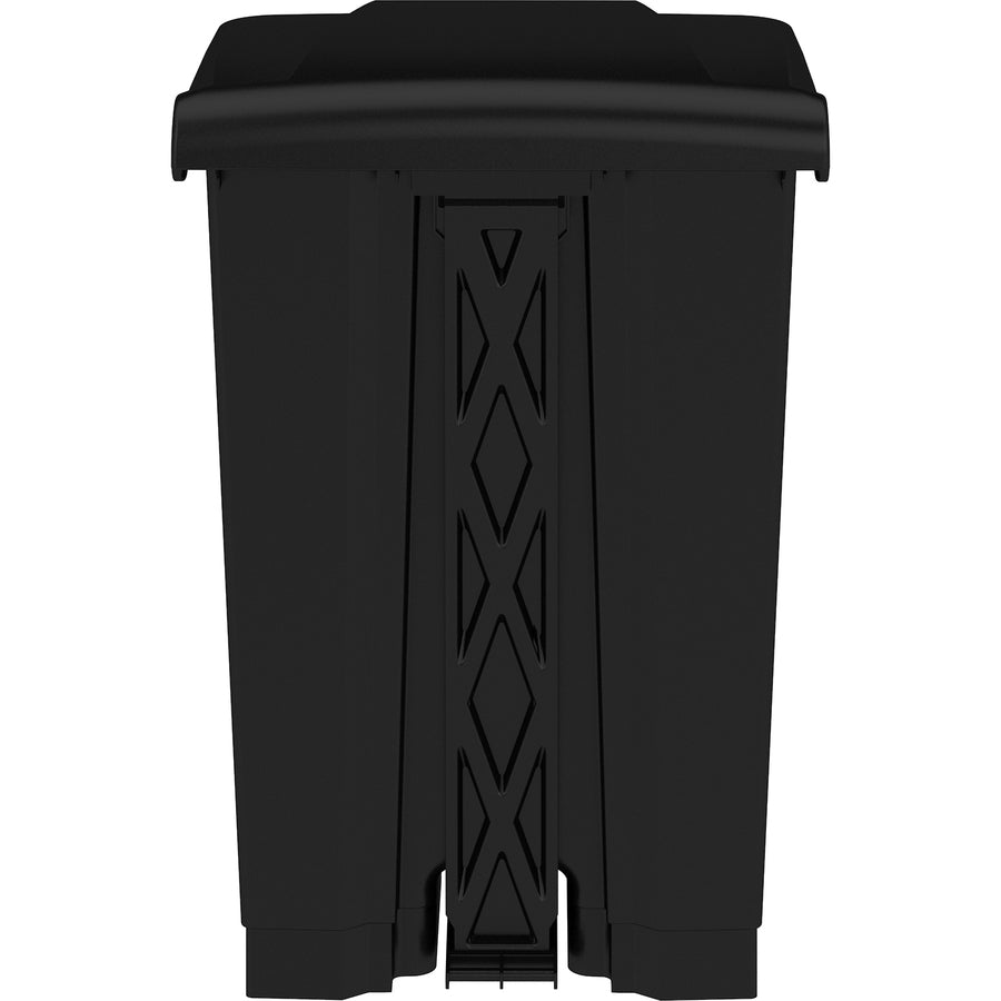 Safco Plastic Step-on Waste Receptacle - 12 gal Capacity - Foot Pedal, Lightweight - 23.8" Height x 15.8" Width x 16" Depth - Plastic - Black - 1 / Carton
