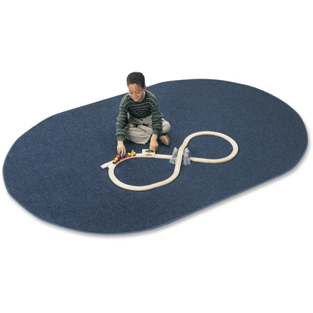 Carpets for Kids®  Solid Color Mt. St. Helens Carpet Rug - Floor Rug - 90" Length x 12 ft Width - Oval - Blueberry - Nylon, Yarn