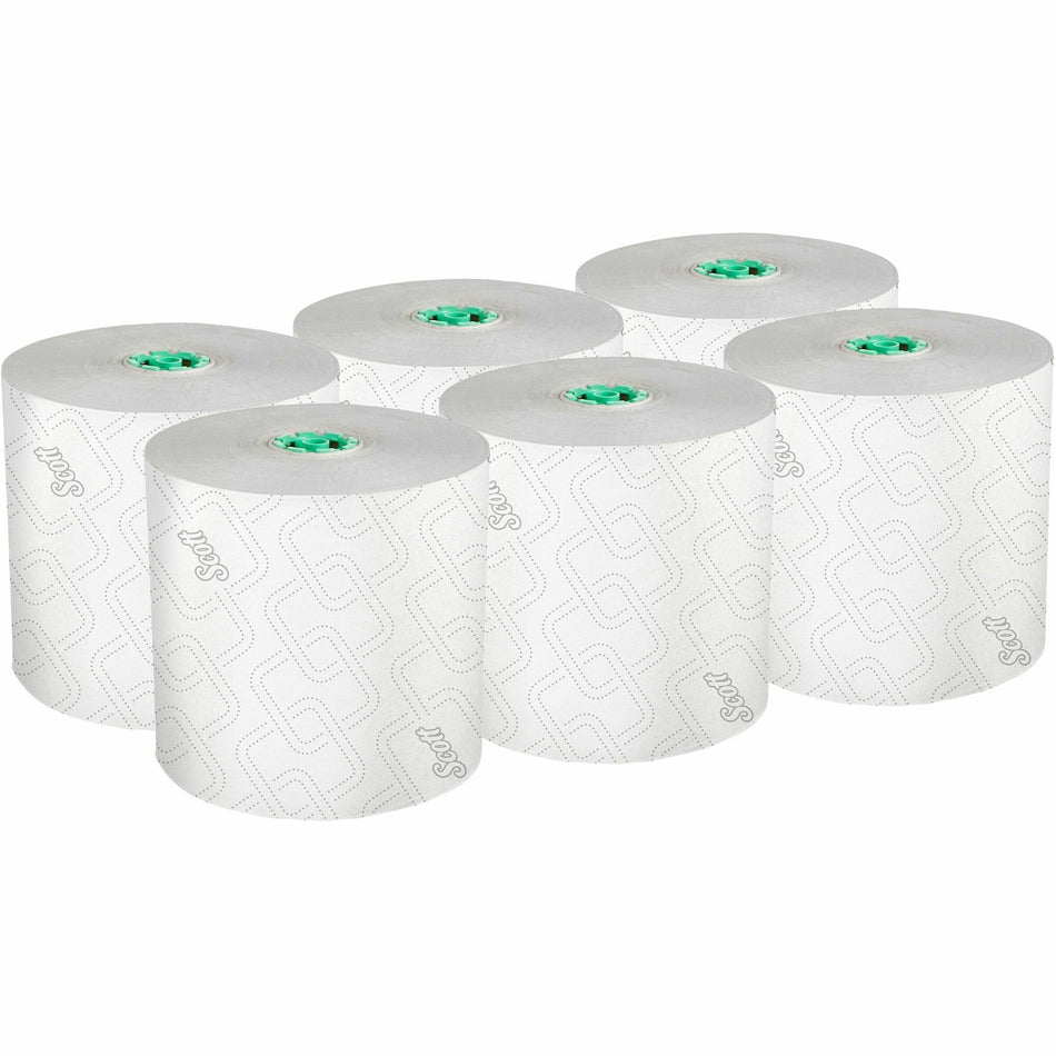 Scott Pro High-Capacity Hard Roll Towels with Elevated Design and Absorbency Pockets - 1 3/4" Core - White - Paper - 6 / Carton