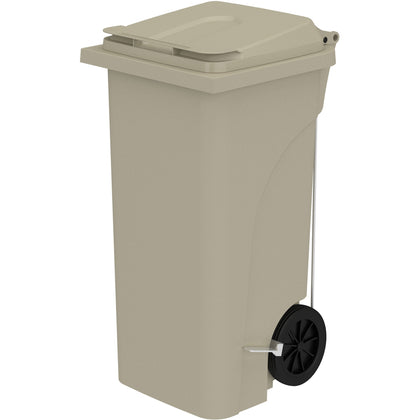 Safco Plastic Step-On Receptacle: 32 gal Capacity Easy to Clean & Mobile - Waste Containers Lids