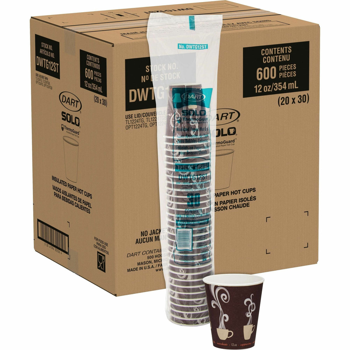 Solo ThermoGuard 12 oz Hot Cups - Double Walled Paper - Drink