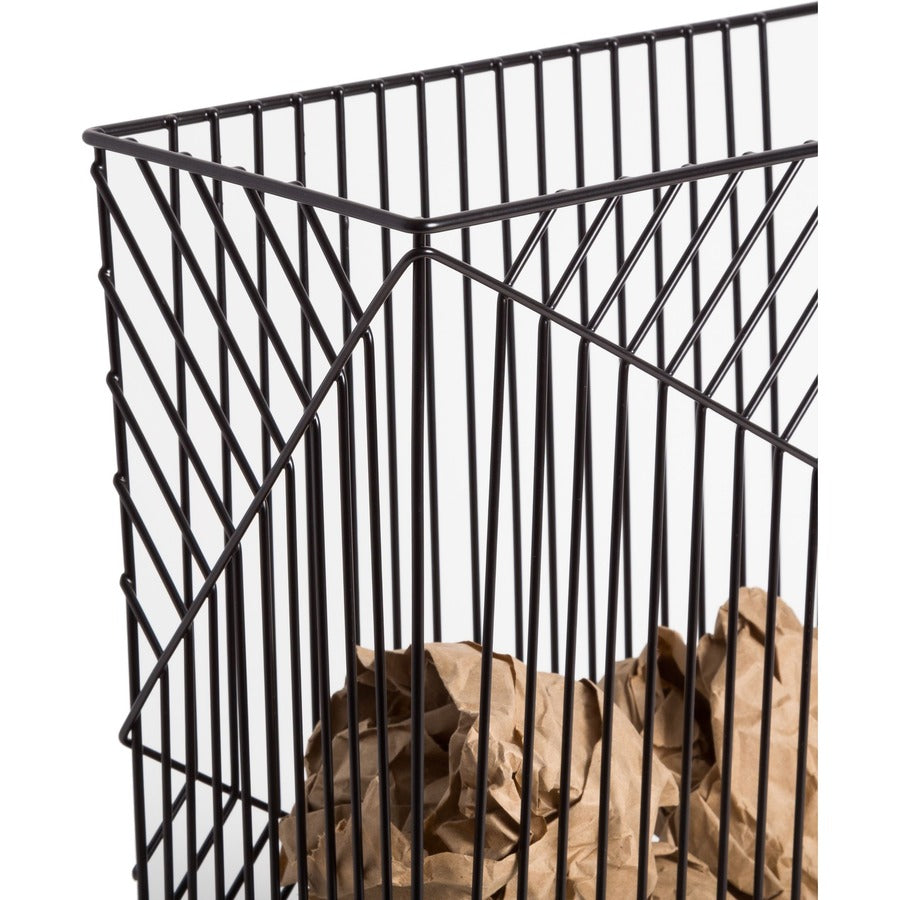 U Brands Vena Trash Can - 14.2" Height x 12.2" Width x 6" Depth - Metal - Black - 1 Each