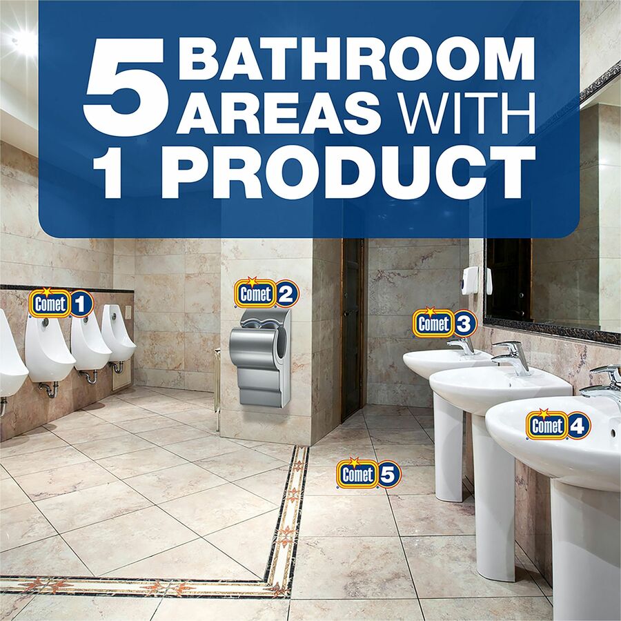 Comet Disinfecting Bath Cleaner - Ready-To-Use - 32 fl oz (1 quart) - Citrus Scent - Non-abrasive, Rinse-free, Deodorize, Scrub-free - Green - 1 Bottle