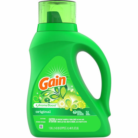 Gain Detergent With Aroma Boost - 46 fl oz (1.4 quart) - Original Scent - Green - 1 Bottle