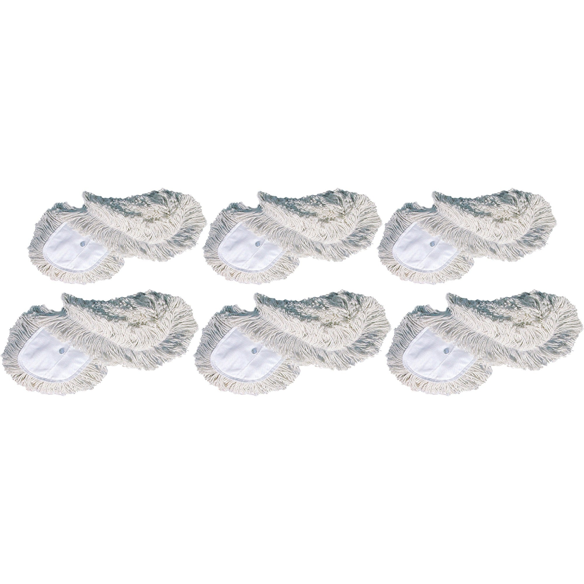 Genuine Joe Dust Mop Head Refill - 60" Width x 5" Depth - Yarn, Cotton, Synthetic - White - 6 / Carton