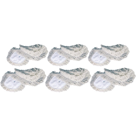 Genuine Joe Dust Mop Head Refill - 60" Width x 5" Depth - Yarn, Cotton, Synthetic - White - 6 / Carton