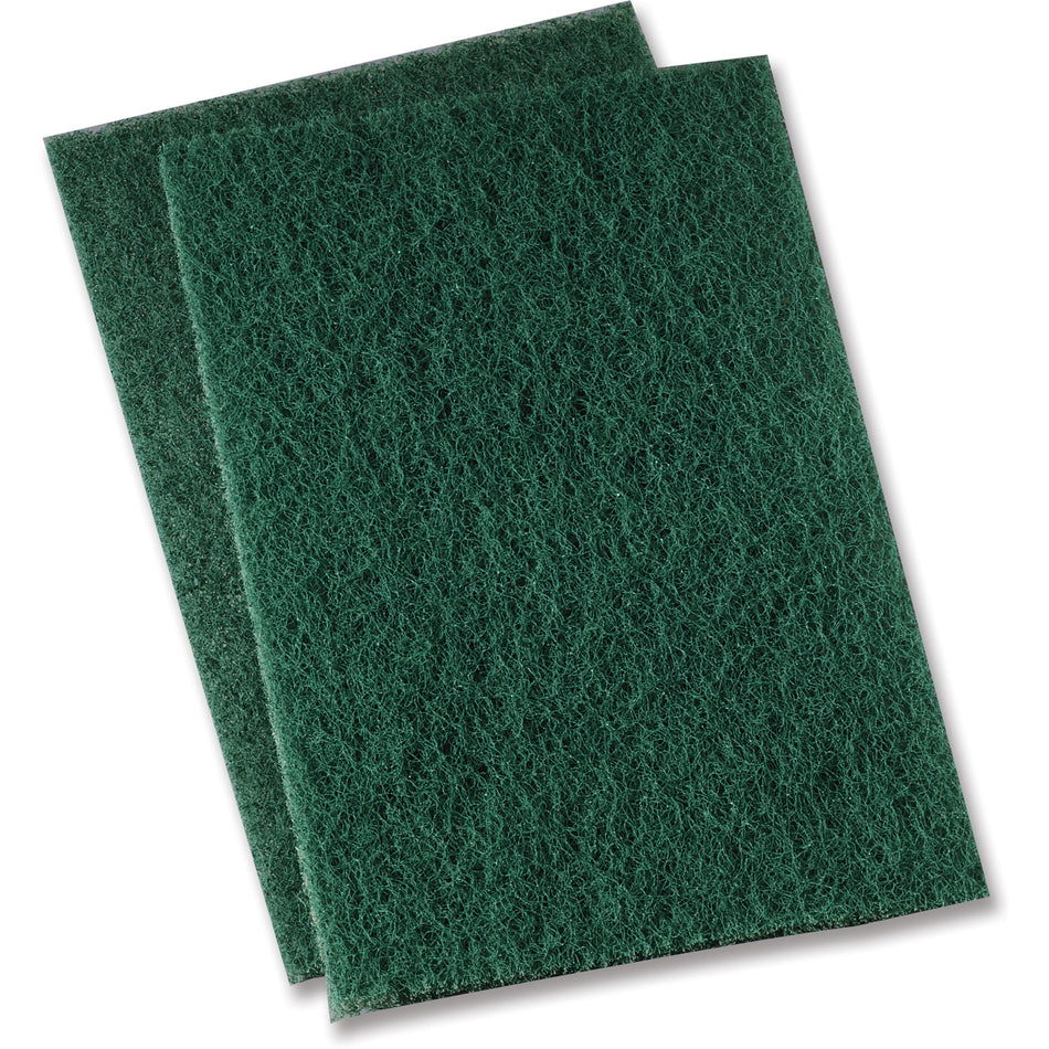 Genuine Joe Heavy-duty Scouring Pad - 3.5" Width x 3.5" Depth - 15 / Carton - Polyester Blend - Green