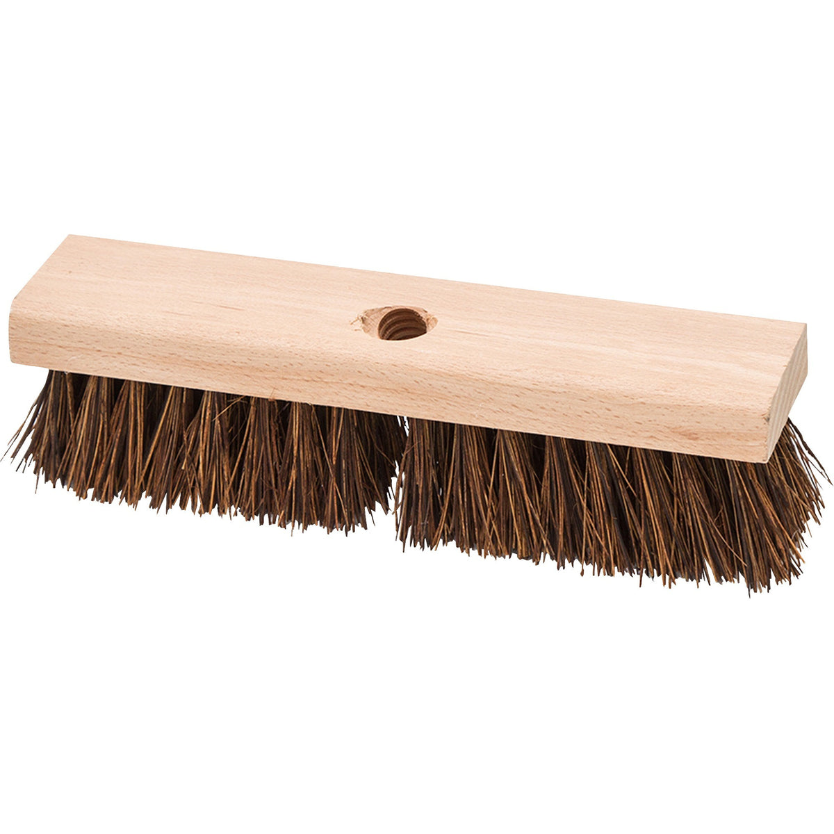 Genuine Joe Deck/Floor Brush - 2" Palmyra Bristle - 10" Handle Width - Hardwood Handle - Brown - 1 Each