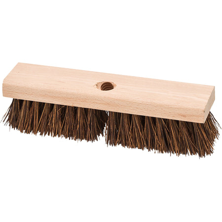 Genuine Joe Deck/Floor Brush - 2" Palmyra Bristle - 10" Handle Width - Hardwood Handle - Brown - 1 Each