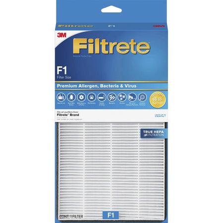 Filtrete Air Filter - HEPA - For Air Purifier - Remove Allergens, Remove Bacteria, Remove Virus - ParticlesF1 Filter Grade - 12" Height x 6.7" Width - Polypropylene - 1 Each