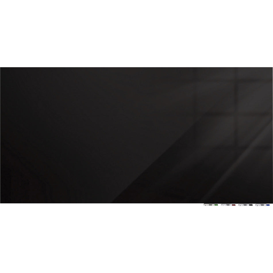 Ghent Magnetic Aria - Horizontal - 48" (4 ft) Width x 36" (3 ft) Height - Black Tempered Glass Surface - Rectangle - Horizontal - Magnetic - Eraser Included - 1 Each