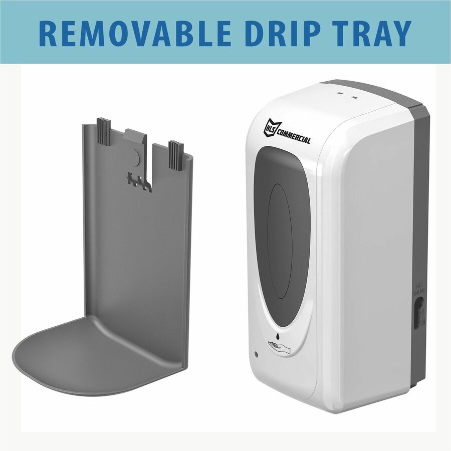 HLS Commercial Wall Mount Sensor Sanitizer Dispenser - Automatic - 1.06 quart Capacity - Support 4 x C Battery - Wall Mountable, Touch-free, Refillable, Hygienic, Durable, Heat Resistant, Chemical Resistant, Impact Resistant - 1 Each