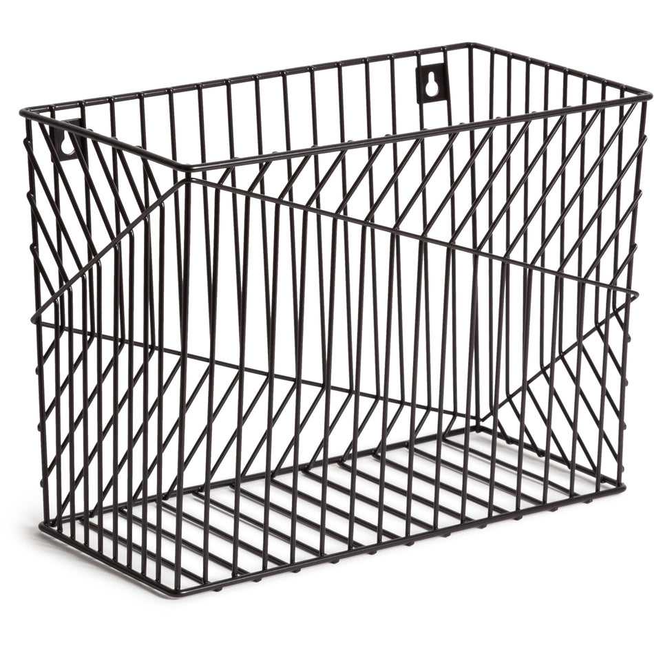 U Brands Vena Desk Organization Collection Hanging File Basket - 9.50" Height x 6.80" Width x 12.40" Length - Black - Metal - 1 Each