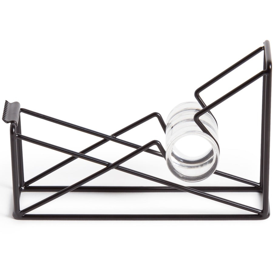 U Brands Vena Desk Tape Dispenser - 1" Core - Sturdy, Durable - Metal - Black - 1 Each