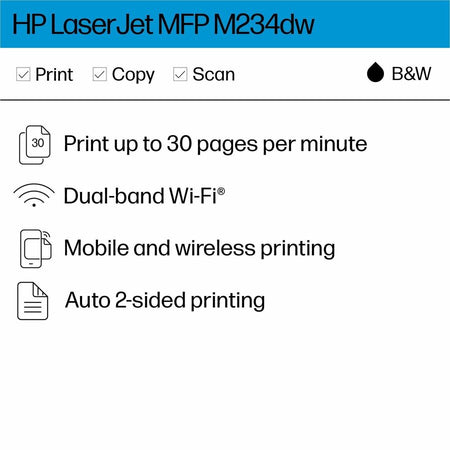 HP LaserJet M234dw Wireless Laser Multifunction Printer - Monochrome - Alternate-Image7