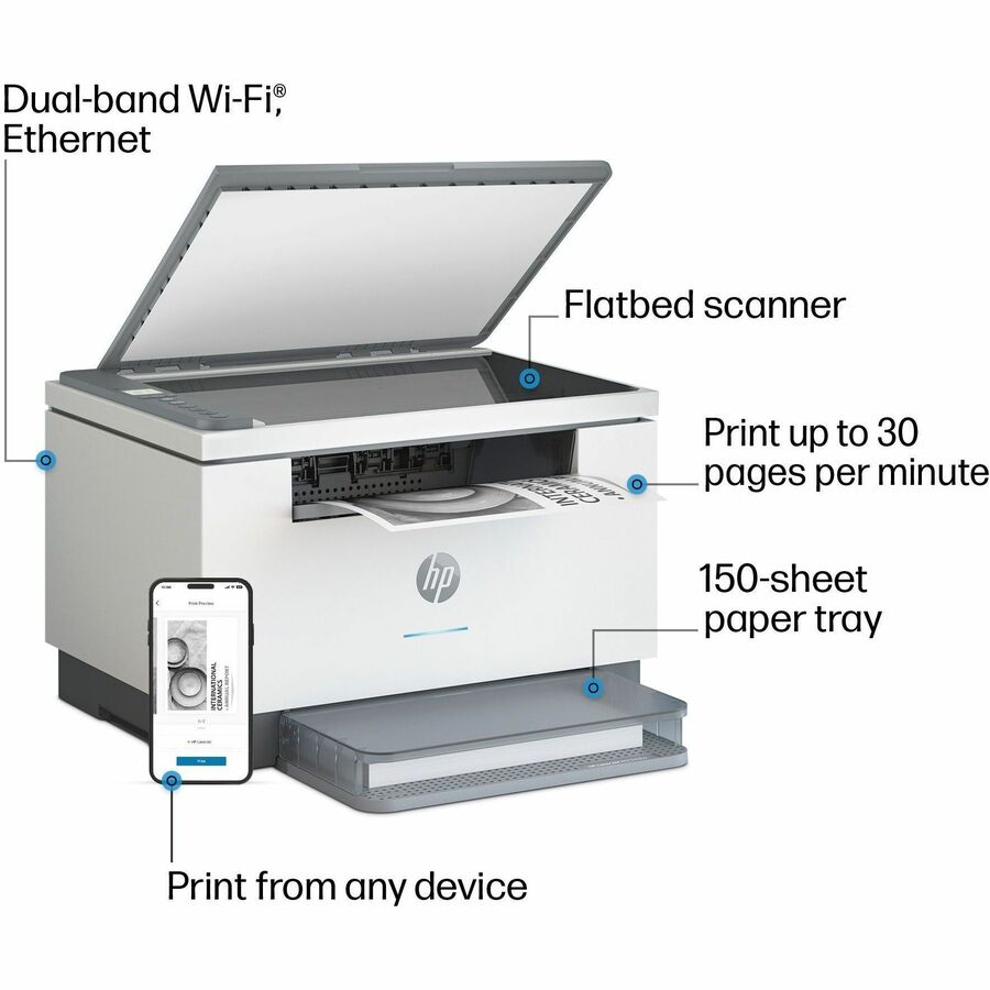 HP LaserJet M234dw Wireless Laser Multifunction Printer - Monochrome - Alternate-Image5