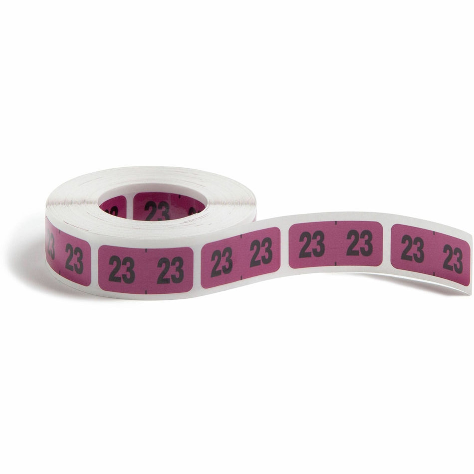 Smead ETYJ Color-Coded Year Labels - 23 - 3/4" Height x 1 1/2" Width - Rectangle - Purple - Laminated - 500 / Roll - 500 / Roll