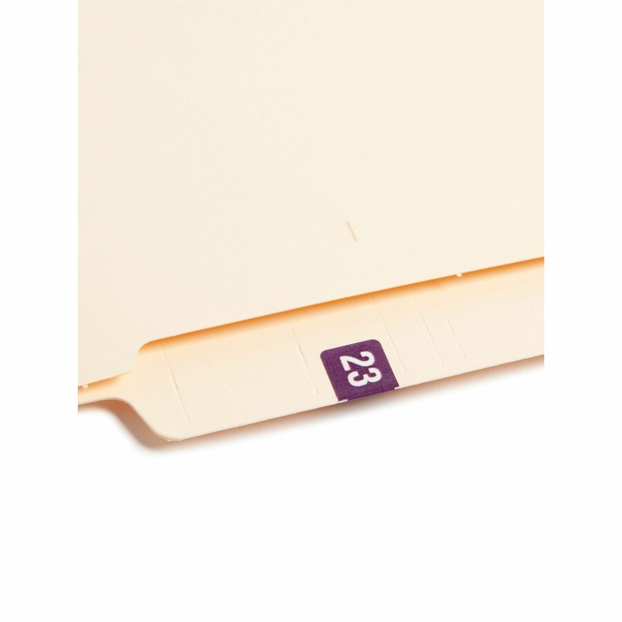 Smead ETS Color-Coded Year Labels - 1/2" Height x 1" Width - Rectangle - Purple - Laminated - 250 / Pack