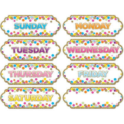Ashley Magnetic Confetti Days Timesavers - Die-cut Write on/Wipe off - Multicolor - Shapes & Strips