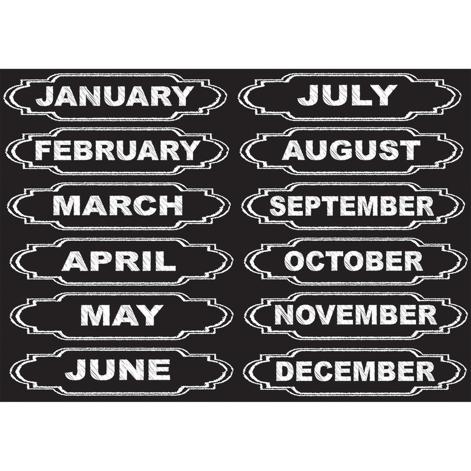 Ashley Magnetic Chalkboard Days of the Week - 12 - Die-cut, Write on/Wipe off - 1 Each - Multicolor