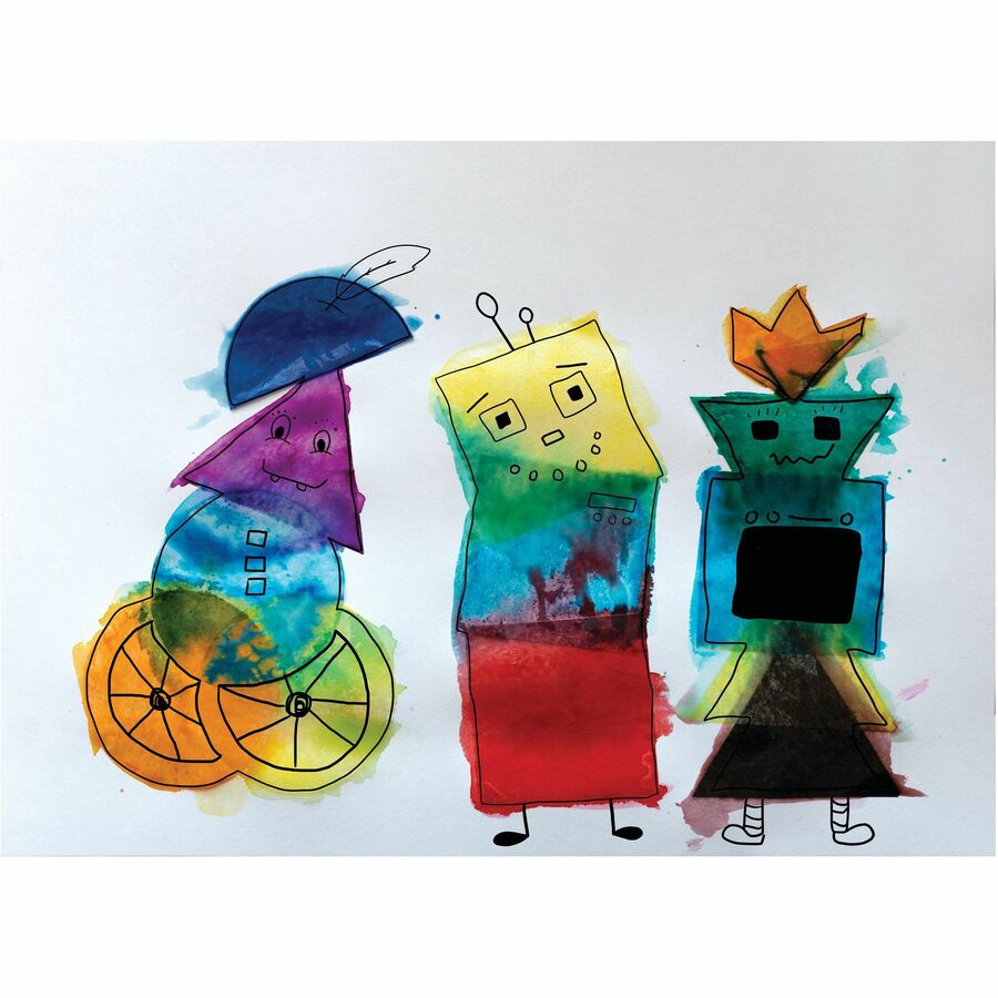 Spectra Deluxe Bleeding Circles - Paint - 2250 Piece(s) x 4" Diameter - Cerise, National Blue, Chinese Red, Spring Green, Dark Pink, Scarlet, Magenta, Sky Blue, Canary, Orchid, Azure Blue, ... - Tissue, Paper - 1 Bag