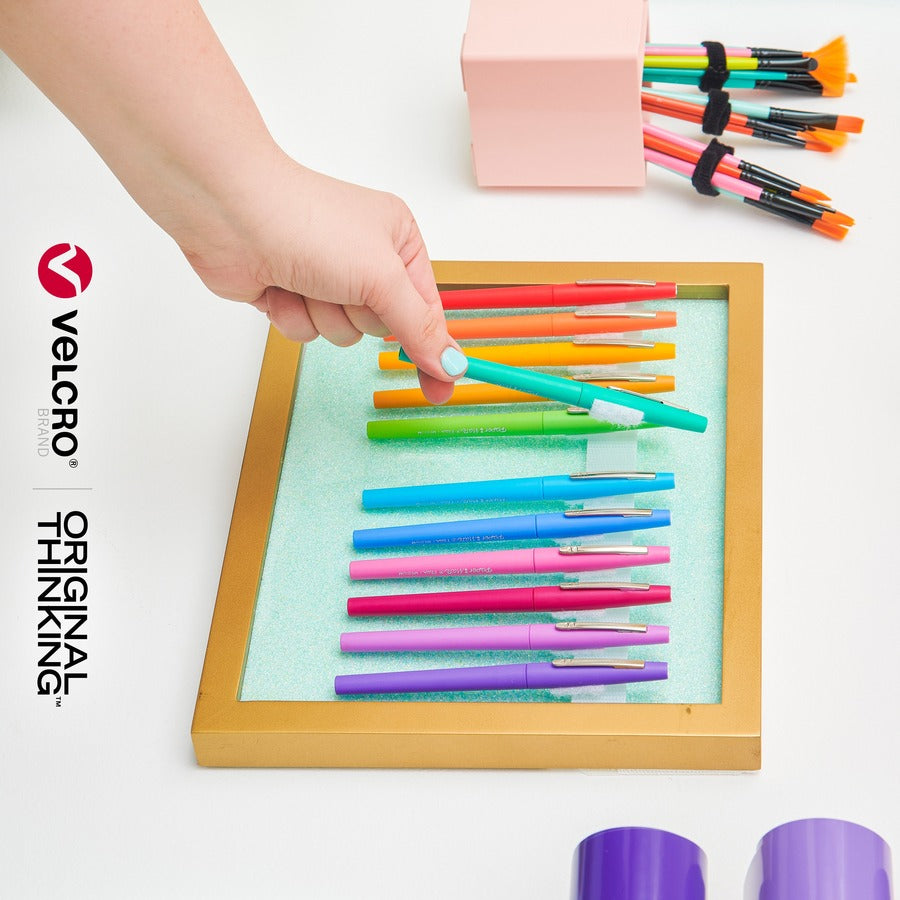 VELCRO®  Eco Collection Adhesive Backed Tape - 10 ft Length x 0.88" Width - White - 1 Each