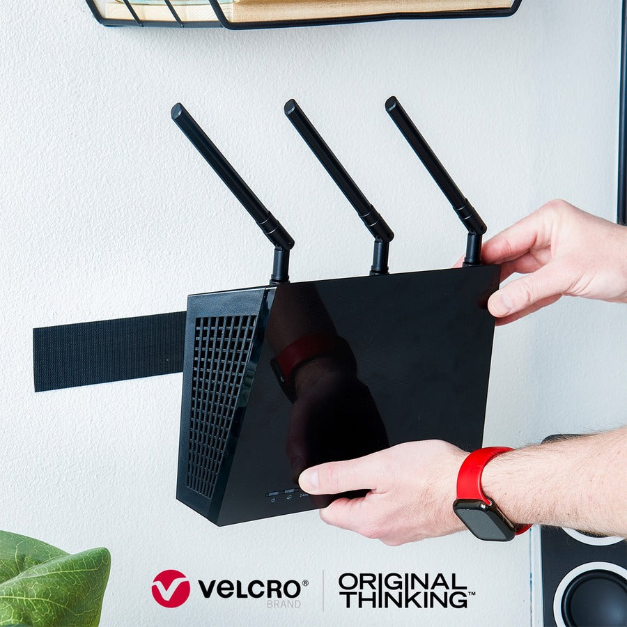 VELCRO®  Eco Collection Adhesive Backed Tape - 8 ft Length x 1.88" Width - Black - 1 Each