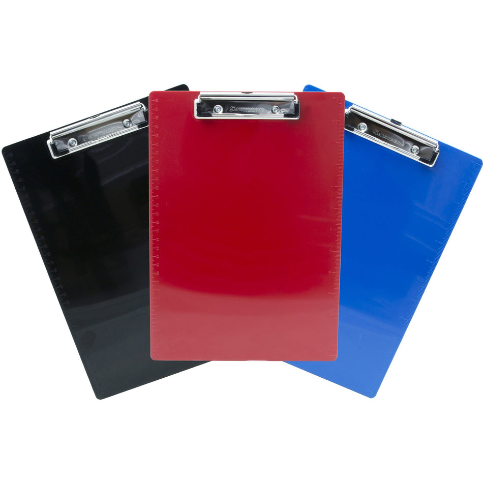 Saunders Recycled Plastic Clipboard - 0.50" Clip Capacity - 8 1/2" x 11" Sheet Size - Plastic - Multi - 3 / Pack
