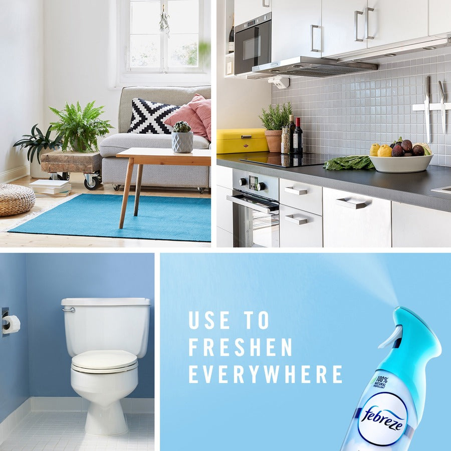 Febreze Air Freshener Spray - Spray - 8.8 fl oz (0.3 quart) - Crisp Clean - Odor Neutralizer, VOC-free, Heavy Duty - 3 / Pack