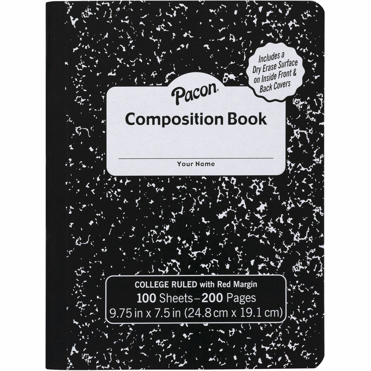 Pacon Marble Hard Cover Wide Rule Composition Book - 2000