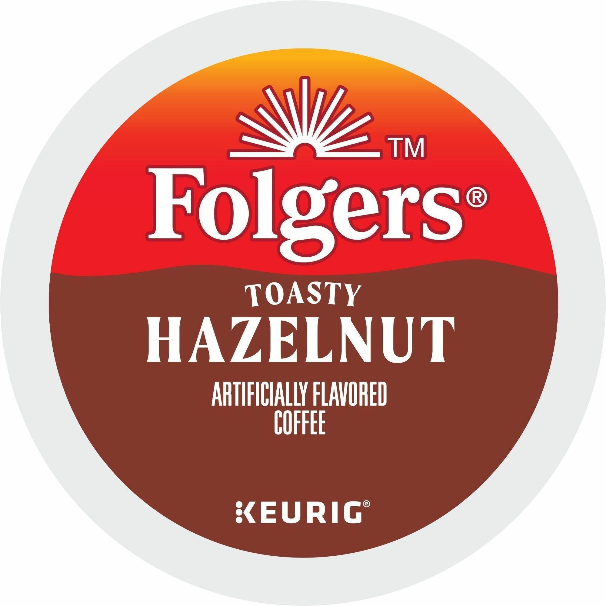 Folgers® K-Cup Toasty Hazelnut Coffee - Compatible with Keurig Brewer - Medium - K-Cup - Hazelnut Cream - 24 / Box