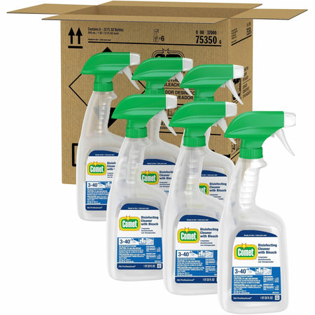 Comet Disinfecting Cleaner Spray - Ready-To-Use - 32 fl oz (1 quart) - Fresh Scent - Disinfectant, Heavy Duty, Non-abrasive - Multi - 6 / Carton