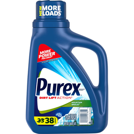 Purex Mountain Scent Liquid Detergent - Concentrate - 50 fl oz (1.6 quart) - Mountain Breeze, Outdoor, Springtime Floral Blooms, Crisp Mountain Air Scent - Blue - 6 / Carton