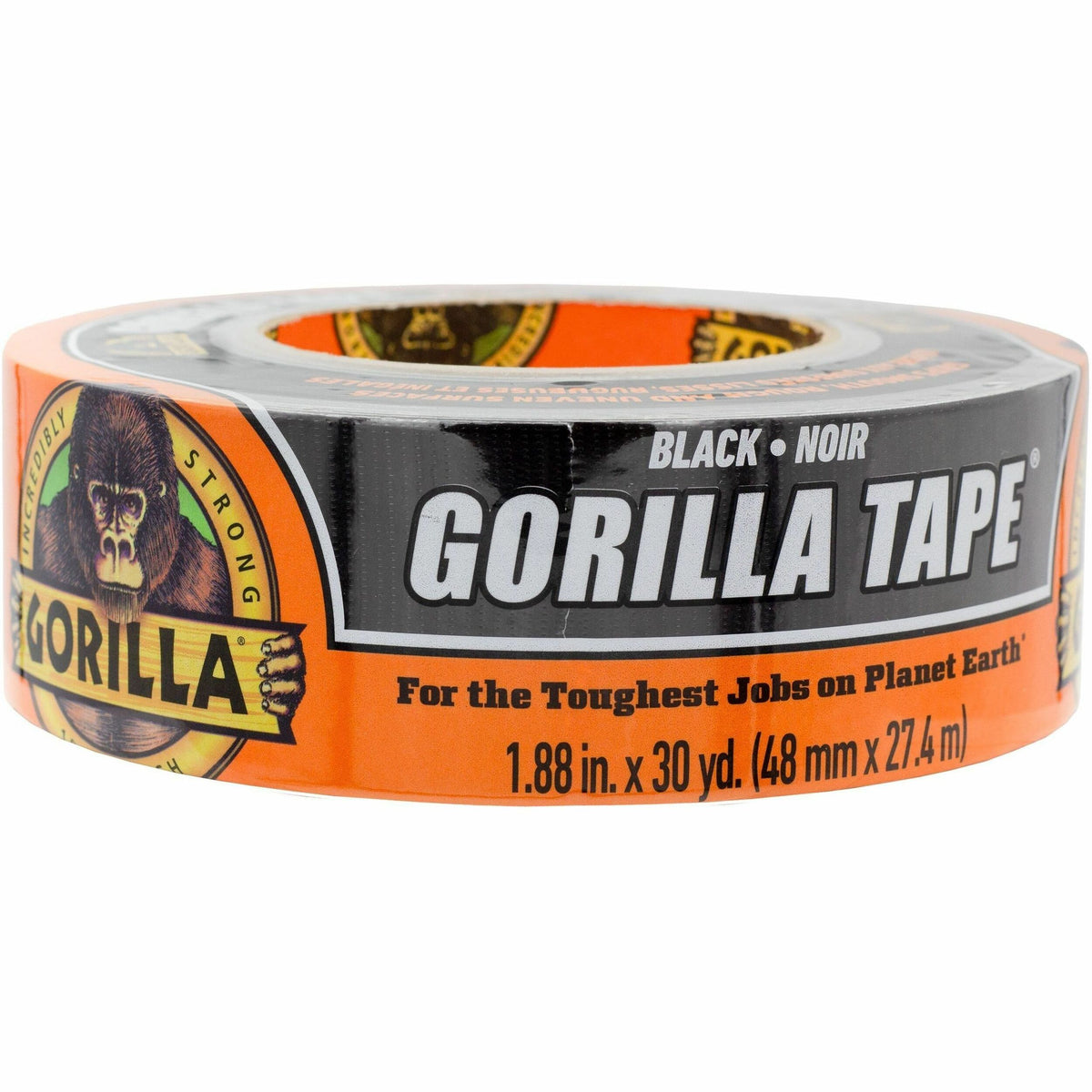 Gorilla Tape - 30 yd Length x 1.88" Width - Black - 1 Each