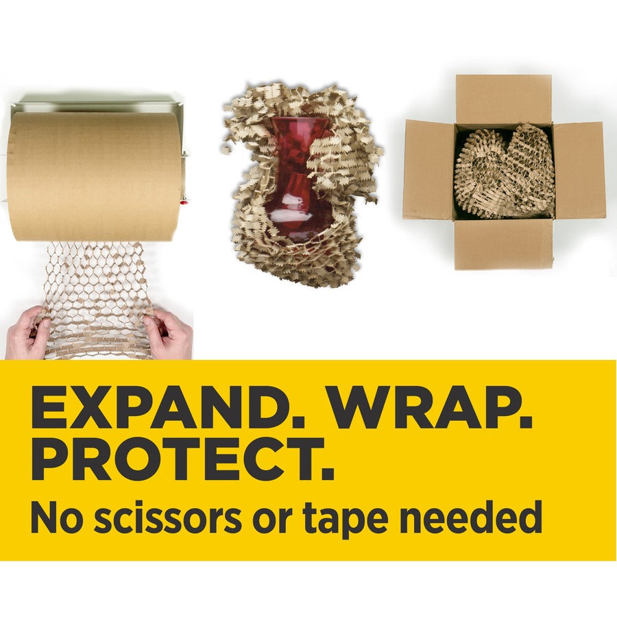 Scotch Cushion Lock Protective Wrap - 12" Width x 1000 ft Length - Recyclable, Easy Tear - Brown - 1 Roll