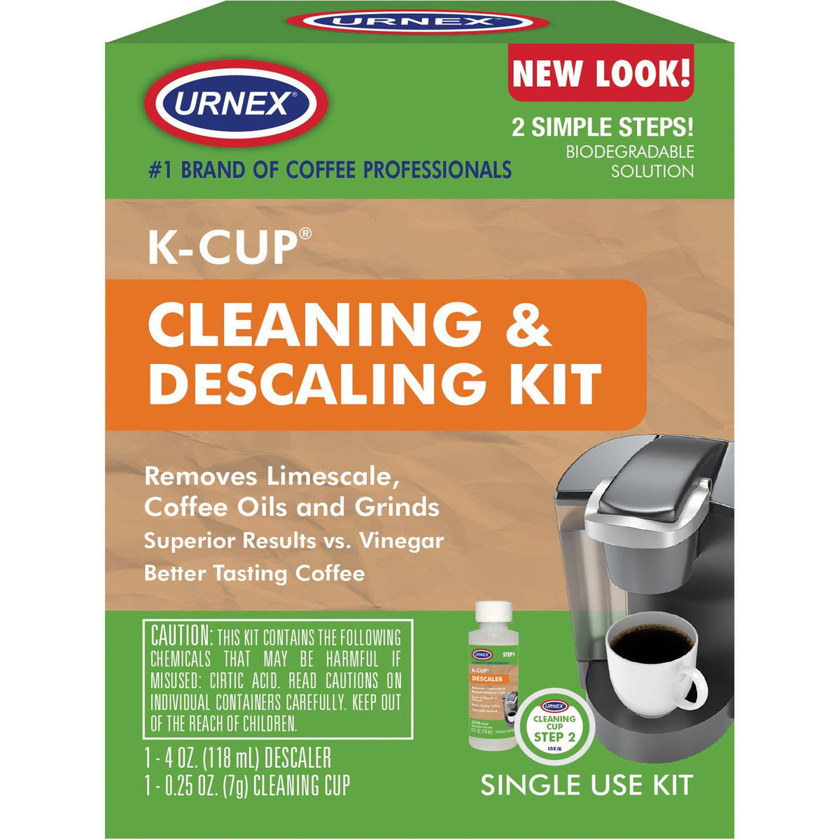 Urnex Single Brewer Cleaning Kit - For Coffee Maker - 0.25 oz - Biodegradable, Phosphate-free, Odorless - Green - 1 Each