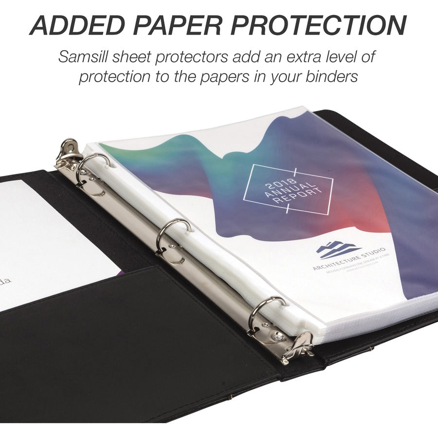 Samsill Contrast Stitch Leather Ring Binder - Alternate-Image5