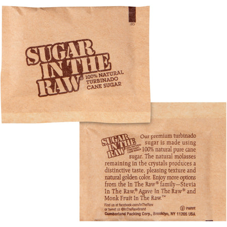 Sugar In The Raw Natural Turbinado Cane Sugar Packets - Molasses Flavor - Natural Sweetener - 200 / Box