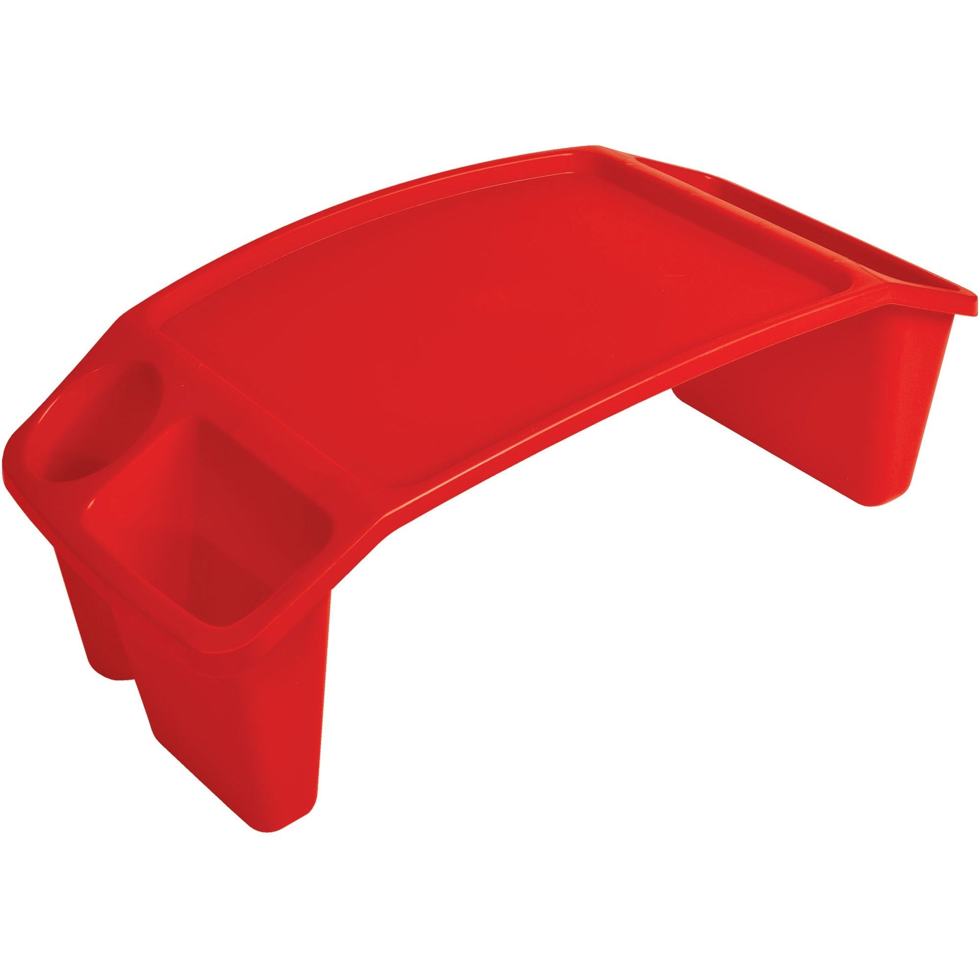 Deflecto Antimicrobial Kids Lap Tray - Supplies, Paper, Book, Pencil, Crayon, Mobile Device, Decoration/Activity - 8.53" Height x 23.35" Width x 12" Depth - Red - Polypropylene, Plastic - 1 Each