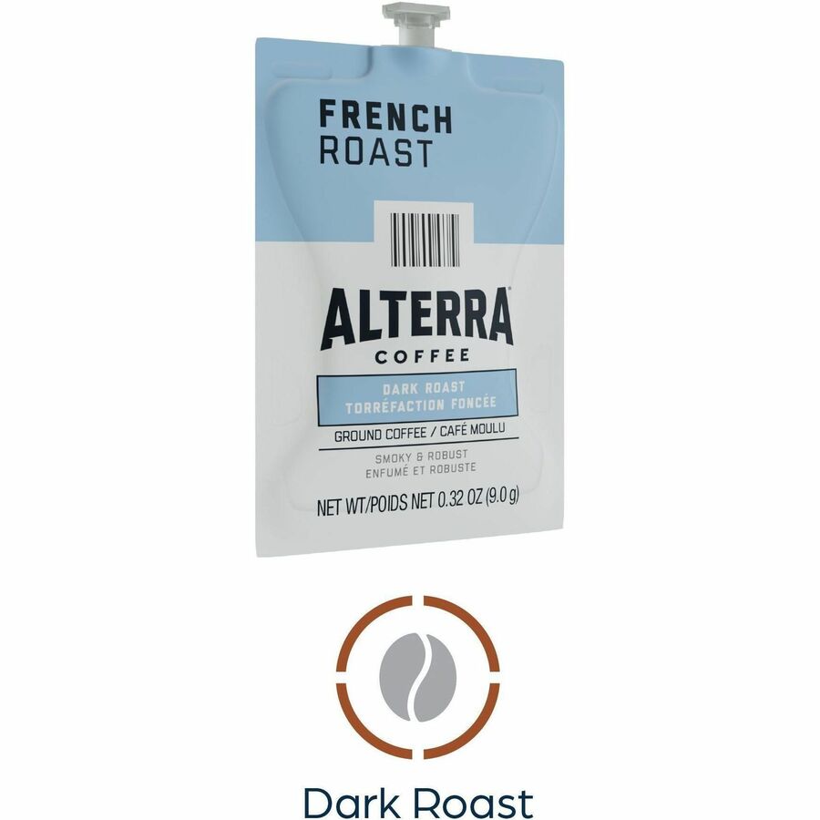 Alterra Freshpack French Roast Coffee - Compatible with Flavia Aroma, Flavia Barista, FLAVIA Creation 600, Flavia Creation 500, Flavia Creation 200, Flavia Creation 150, Flavia Creation 300 - Dark - Freshpack - 100 / Carton