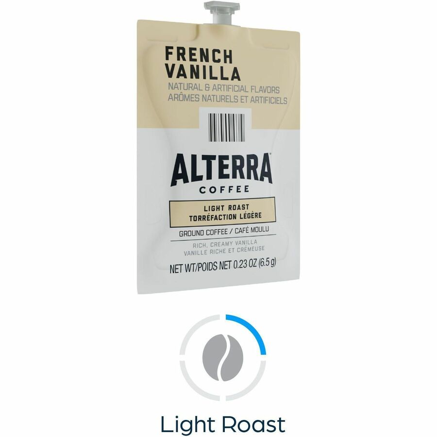 Alterra Freshpack French Vanilla Coffee - Medium Roast - 100/Carton