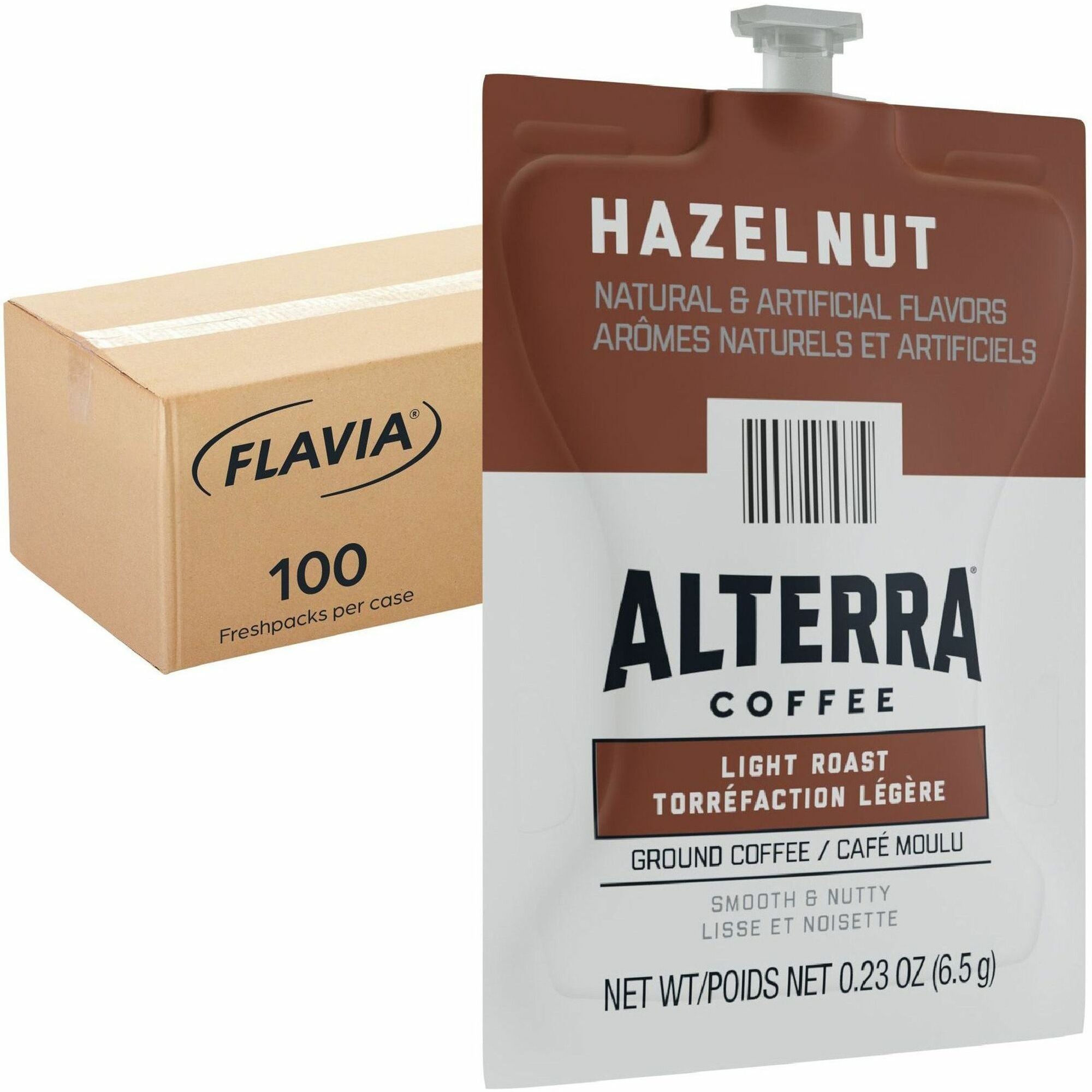 Alterra Freshpack Hazelnut Coffee - Compatible with Flavia Aroma, Flavia Barista, FLAVIA Creation 600, Flavia Creation 500, Flavia Creation 200, Flavia Creation 150, Flavia Creation 300 - Medium - Freshpack - 100 / Carton