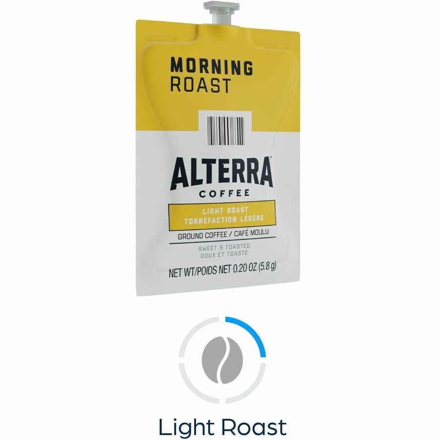 Alterra Freshpack Morning Roast Coffee - Compatible with Flavia Aroma, Flavia Barista, FLAVIA Creation 600, Flavia Creation 500, Flavia Creation 200, Flavia Creation 150, Flavia Creation 300 - Light/Smooth - Freshpack - 100 / Carton