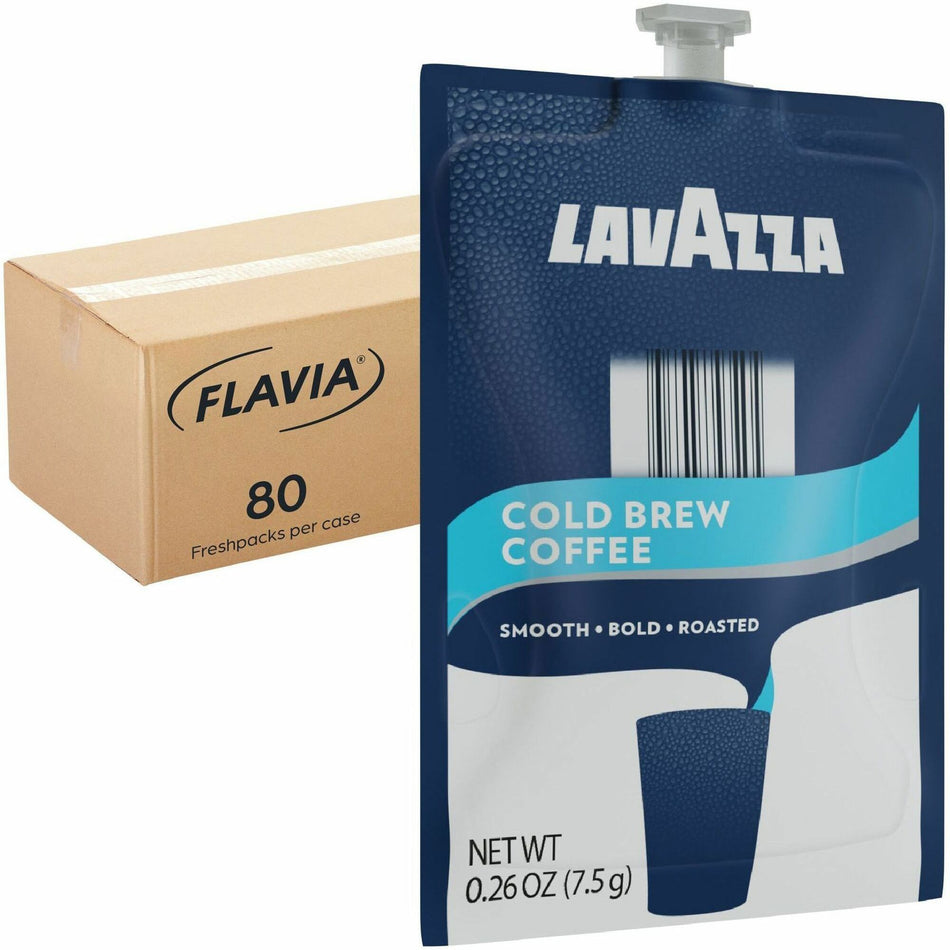 Lavazza Freshpack Cold Brew Coffee - Compatible with Flavia Creation 300 with Chill Refresh Module, Flavia Creation 600 with Chill Module - Freshpack - Cocoa - 80 / Carton