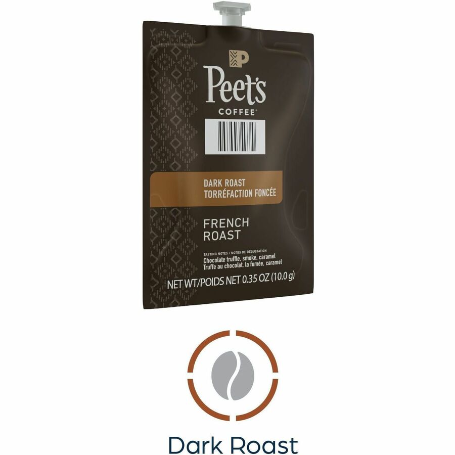 Peet's Freshpack French Roast Coffee - Compatible with Flavia Aroma, Flavia Barista, FLAVIA Creation 600, Flavia Creation 500, Flavia Creation 200, Flavia Creation 150, Flavia Creation 300 - Dark - Freshpack - French Roast - 76 / Carton